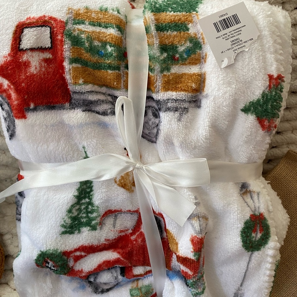 Holiday Truck Design Throw Blanket